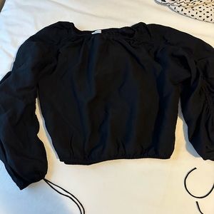 Other Stories Ruched Neck Top-3/4 Ruched Sleeves